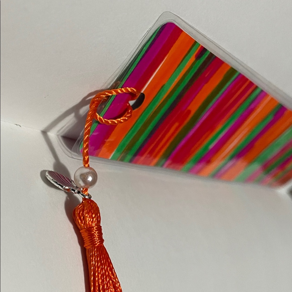 Colorful Abstract Pattern Tassel Bookmark - Picture 4 of 4